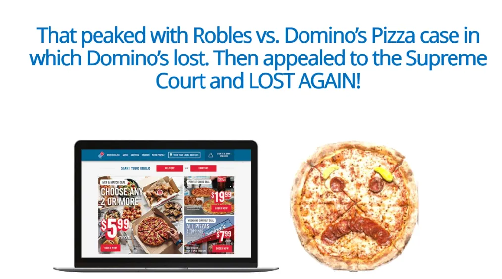Domino's vs. Robles graphic about website accessibility
